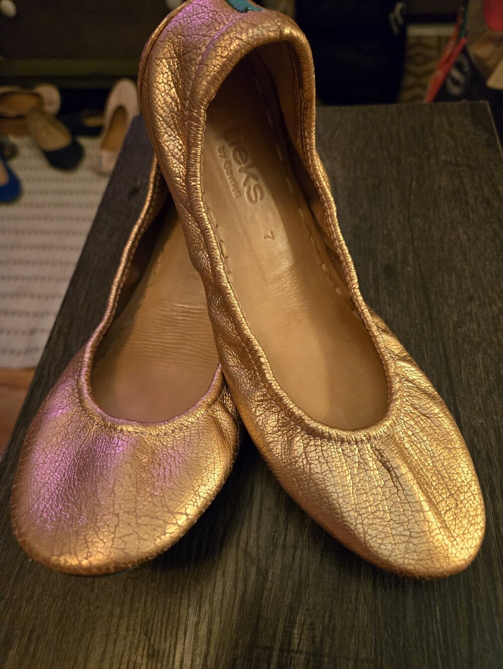 Tieks Rose Gold Glam ballet flats Size 7